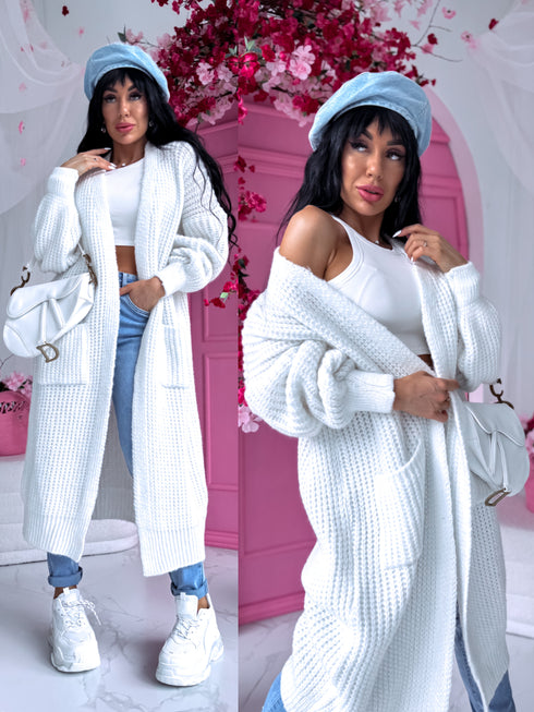 Knitted cardigan "MALIBU" - white